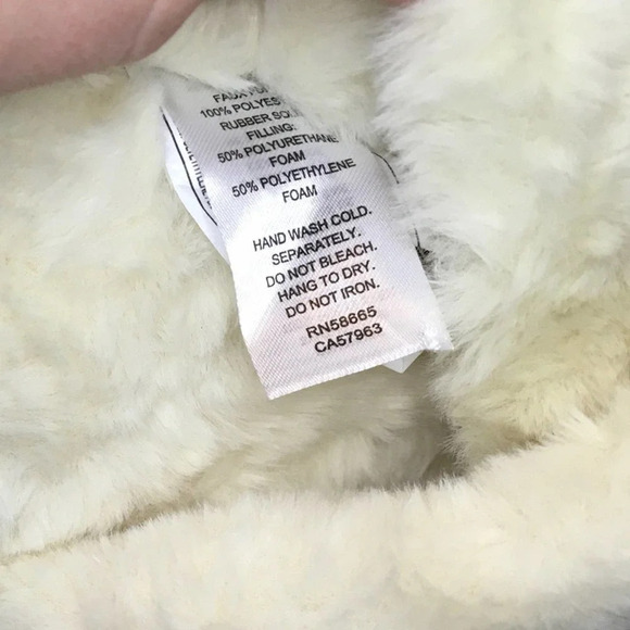 Nordstrom Snuggle Plush Faux Fur Slippers Slides Fuzzy Warm Memory Foam White XL - Picture 5 of 7